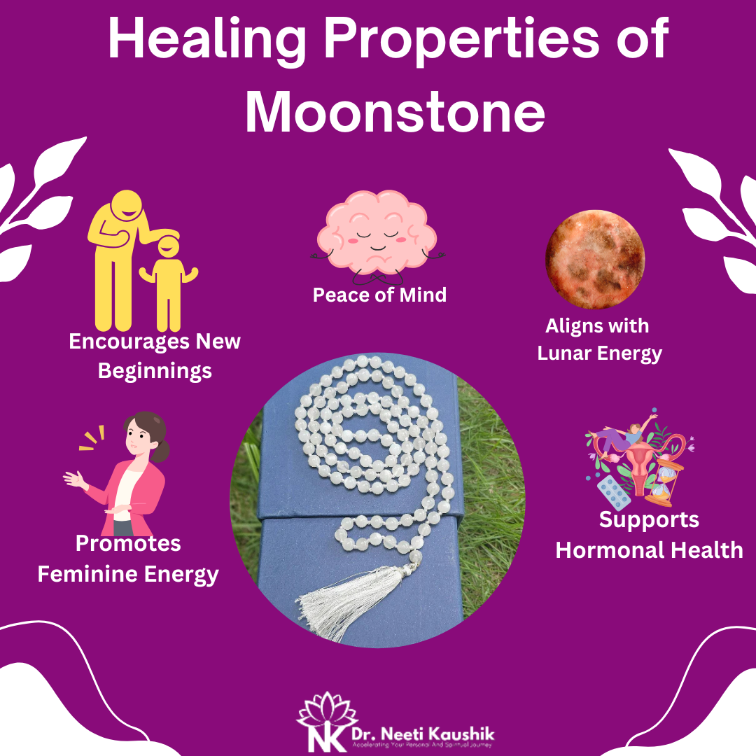 Moonstone Jaap Mala For Enhances Positive Wellbeing