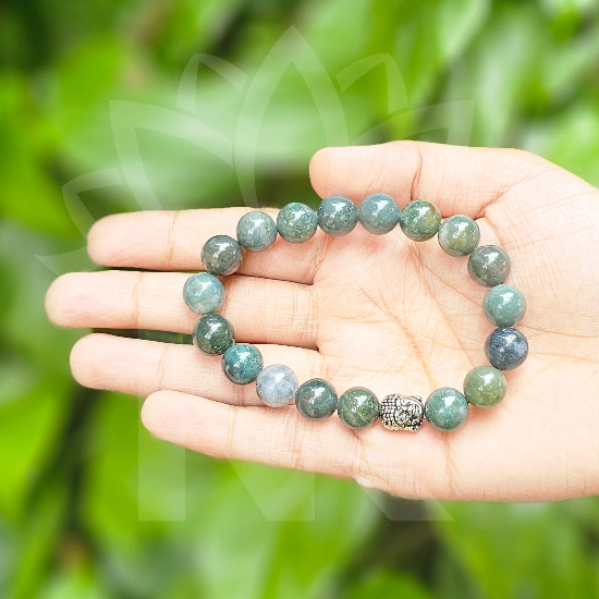 Moss Agate Bracelet For Mental Clarity-10mm - Dr. Neeti Kaushik's Shop