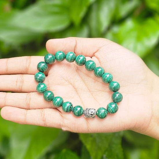 Malachite Bracelet For Self-Understanding-(10mm) - Dr. Neeti Kaushik's Shop