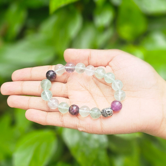 Multi Fluorite Bracelet To Enhance Energy -10mm - Dr. Neeti Kaushik's Shop