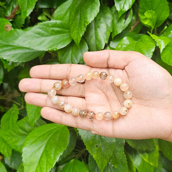 Golden Rutile Quartz Bracelet For Increase Vitality-(8mm) - Dr. Neeti Kaushik's Shop