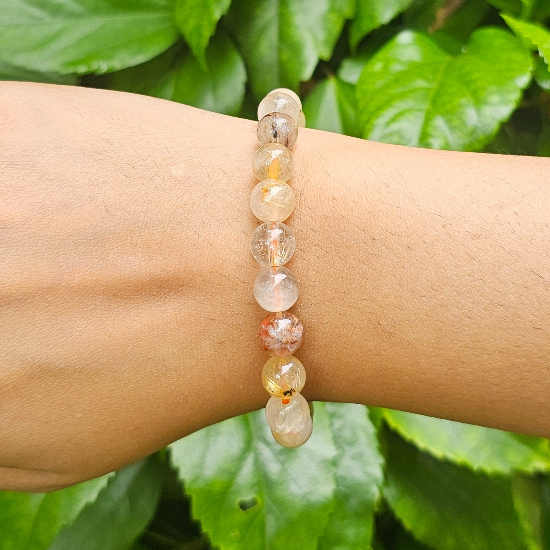 Golden Rutile Quartz Bracelet For Increase Vitality-(8mm) - Dr. Neeti Kaushik's Shop
