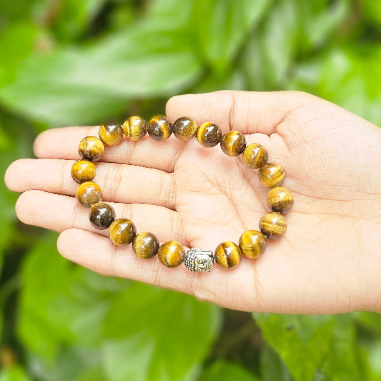 Tiger Eye Bracelet For Willpower & Protection-(10mm) - Dr. Neeti Kaushik's Shop