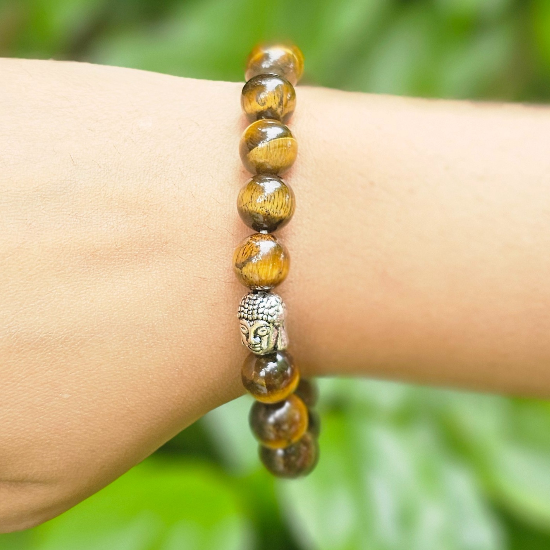 Tiger Eye Bracelet For Willpower & Protection-(10mm) - Dr. Neeti Kaushik's Shop
