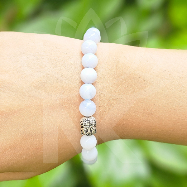Blue Lace Agate AAA Quality Bracelet For Promoting Peace (8mm) - Dr. Neeti Kaushik's Shop