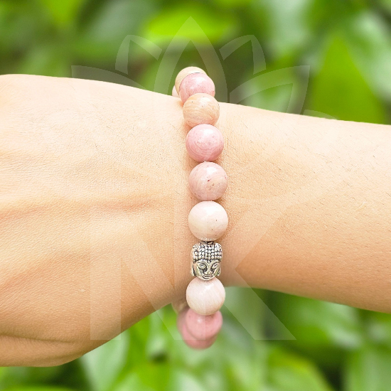 Rhodochrosite Bracelet For Clear Emotional Wounds From The Past-(10mm) - Dr. Neeti Kaushik's Shop