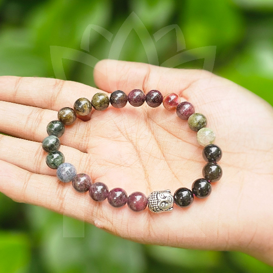 Multi Tourmaline Bracelet For Self-Confidence-10mm - Dr. Neeti Kaushik's Shop