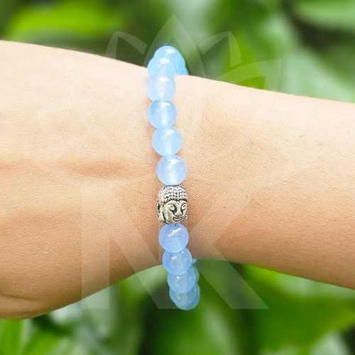 Blue Chalcedony Bracelet For Self-Confidence-(8mm) - Dr. Neeti Kaushik's Shop
