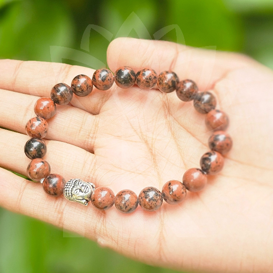 Mahogany Obsidian Bracelet For Protection & Self- Determination-(8mm) - Dr. Neeti Kaushik's Shop