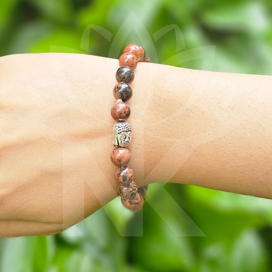 Mahogany Obsidian Bracelet For Protection & Self- Determination-(8mm) - Dr. Neeti Kaushik's Shop