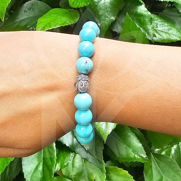 Blue Howlite Bracelet For For Anxiety Relief-(10mm) - Dr. Neeti Kaushik's Shop