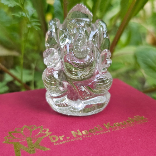 Lord Ganesha in Clear Quartz - Dr. Neeti Kaushik's Shop