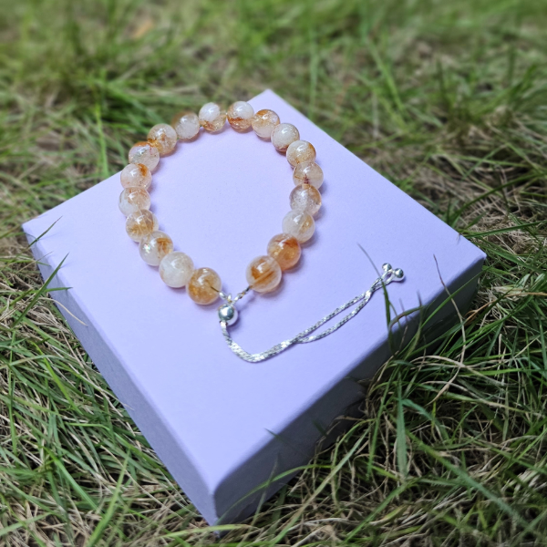 Citrine Bracelet In Silver For Prosperity & Success-(8mm) - Dr. Neeti Kaushik's Shop