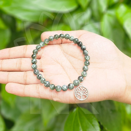 Seraphinite Bracelet For Angelic Connection-(6mm) - Dr. Neeti Kaushik's Shop