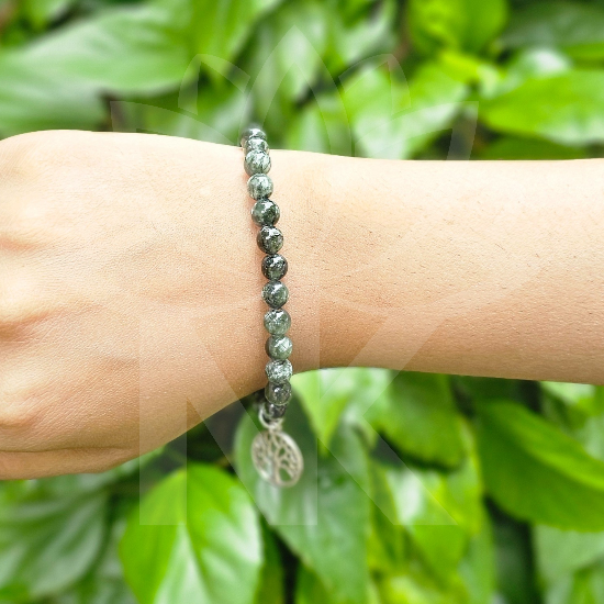 Seraphinite Bracelet For Angelic Connection-(6mm) - Dr. Neeti Kaushik's Shop