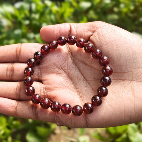 Gomed (Hessonite) Bracelet For Balancing Rahu Energy-(8mm) - Dr. Neeti Kaushik's Shop