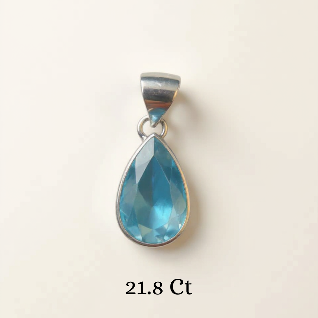 Aquamarine 925 Sterling Silver Pendant – Serenity & Truth