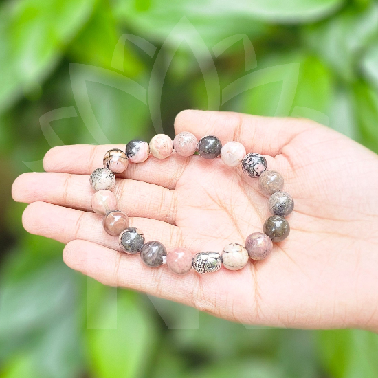 Rhodonite Bracelet For Emotional Balancer-10mm - Dr. Neeti Kaushik's Shop