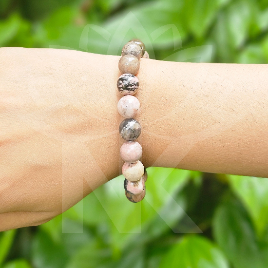 Rhodonite Bracelet For Emotional Balancer-10mm - Dr. Neeti Kaushik's Shop