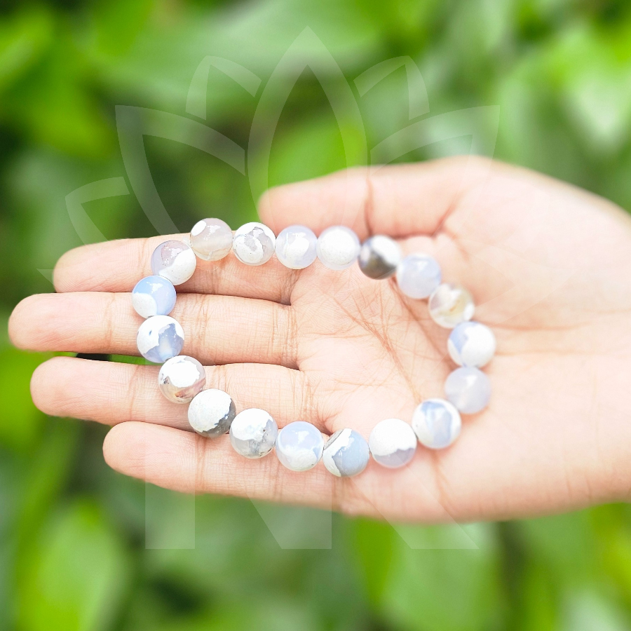Blue Agate Harmony Bracelet-(10mm) - Dr. Neeti Kaushik's Shop