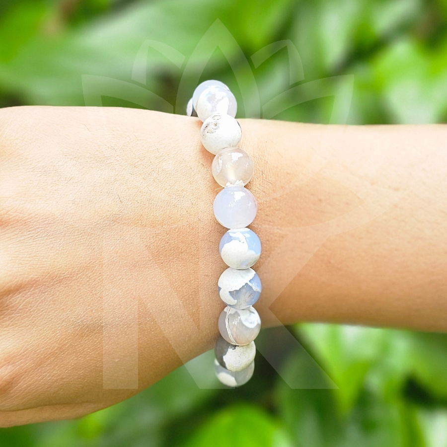 Blue Agate Harmony Bracelet-(10mm) - Dr. Neeti Kaushik's Shop