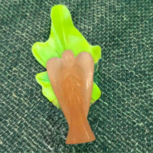 Orange Selenite Angel For Self-Expression (2 Inch) - Dr. Neeti Kaushik's Shop