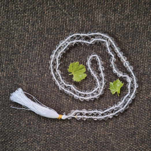 Clear Quartz Jaap Mala For Meditation (6mm) - Dr. Neeti Kaushik's Shop