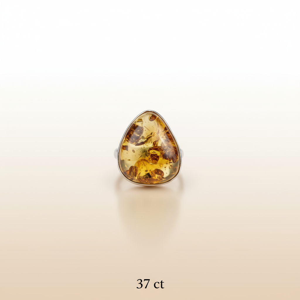 Amber 925 Sterling Silver Ring Heritage Luxury • Eternal Warmth • Hand