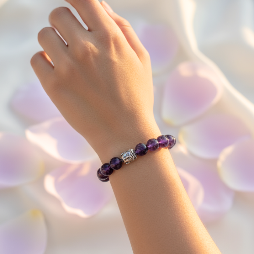 Authentic Amethyst gemstone bracelet for clarity and inner peace