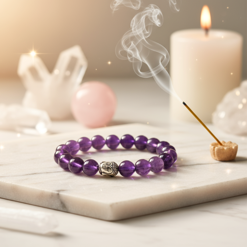 Authentic Amethyst gemstone bracelet for clarity and inner peace