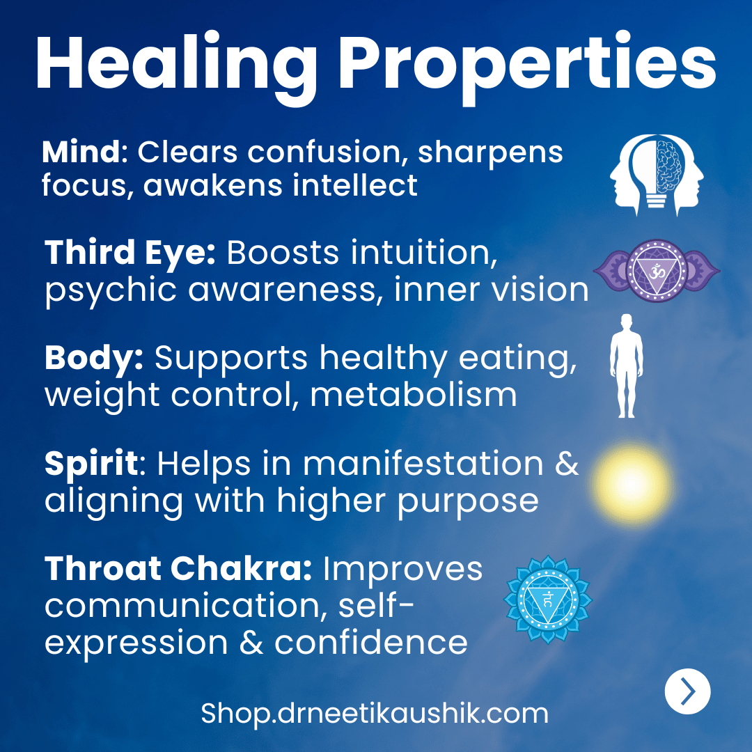 Chart detailing the healing properties of Apatite.
