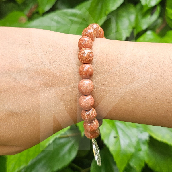Brown Gold Stone Diamond Cut Bracelet For Attaining Goals (8mm) - Dr. Neeti Kaushik's Shop
