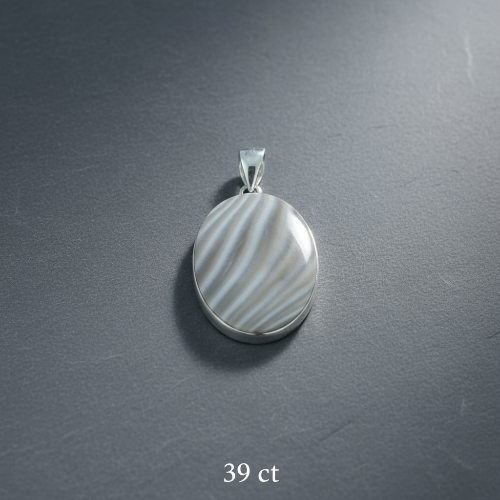 Flint 925 Sterling Silver Pendant – Ancient Stone of Protection & Power