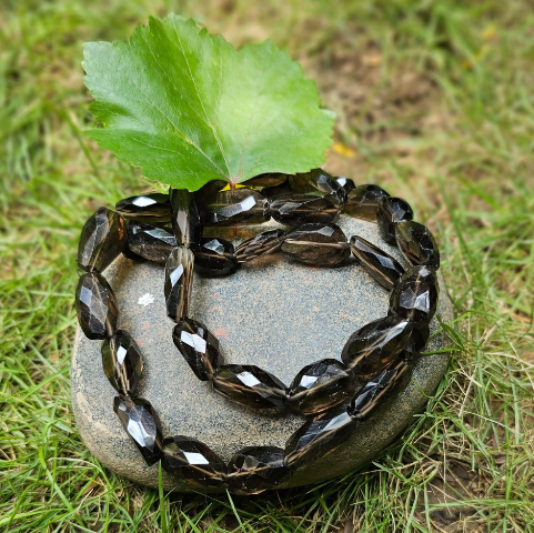 Smoky Quartz Flat Mala For Protection - Dr. Neeti Kaushik's Shop