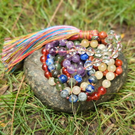 7 chakra Jaap Mala For Meditation (6mm) - Dr. Neeti Kaushik's Shop