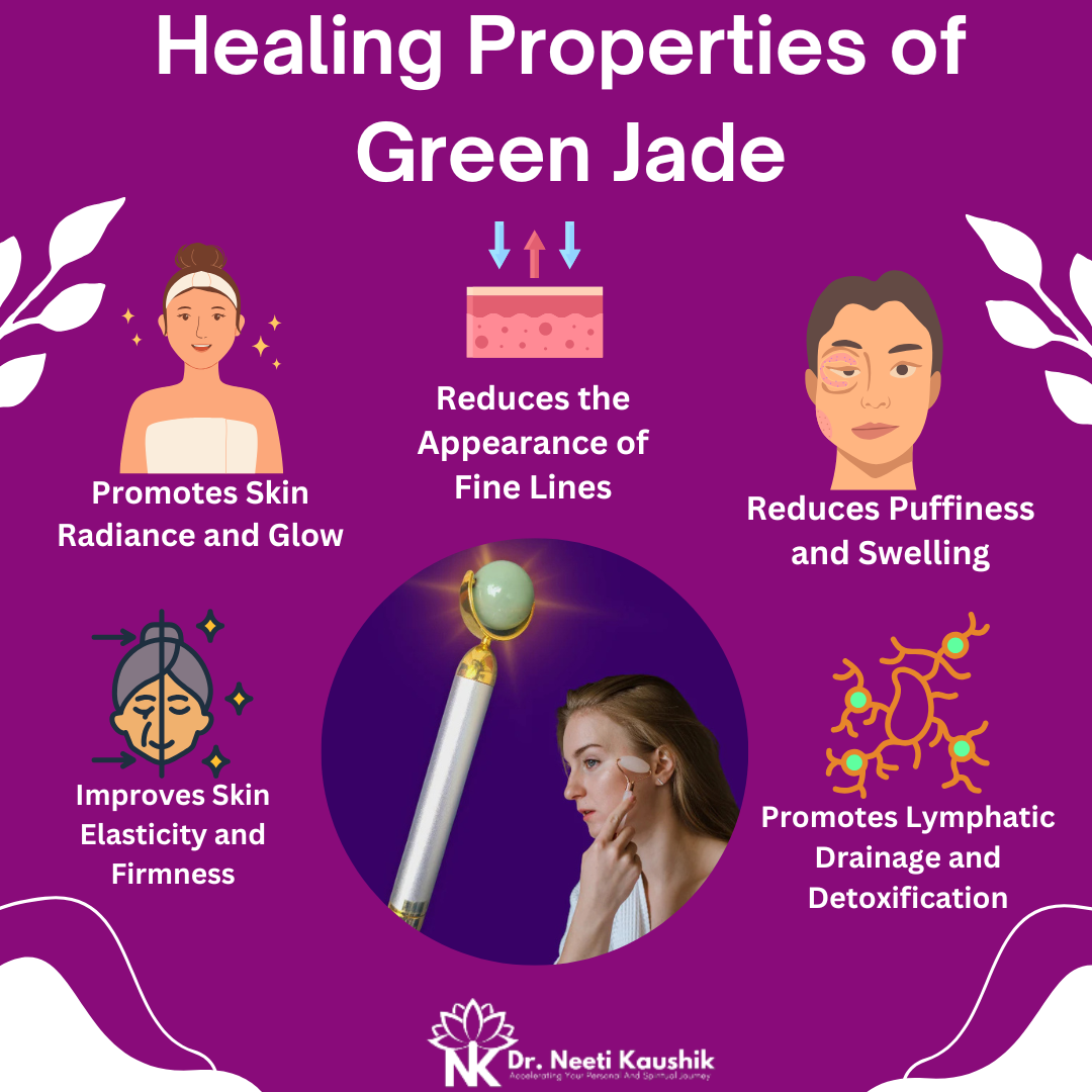 Green Jade Face Beauty Roller To Reduce Stress & Promote Relaxation - Dr. Neeti Kaushik's Shop
