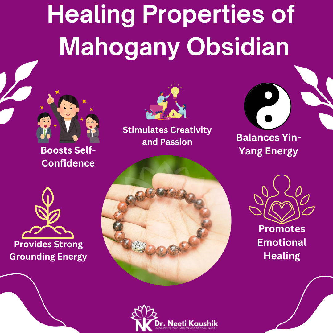 Mahogany Obsidian Bracelet For Protection & Self- Determination-(8mm) - Dr. Neeti Kaushik's Shop