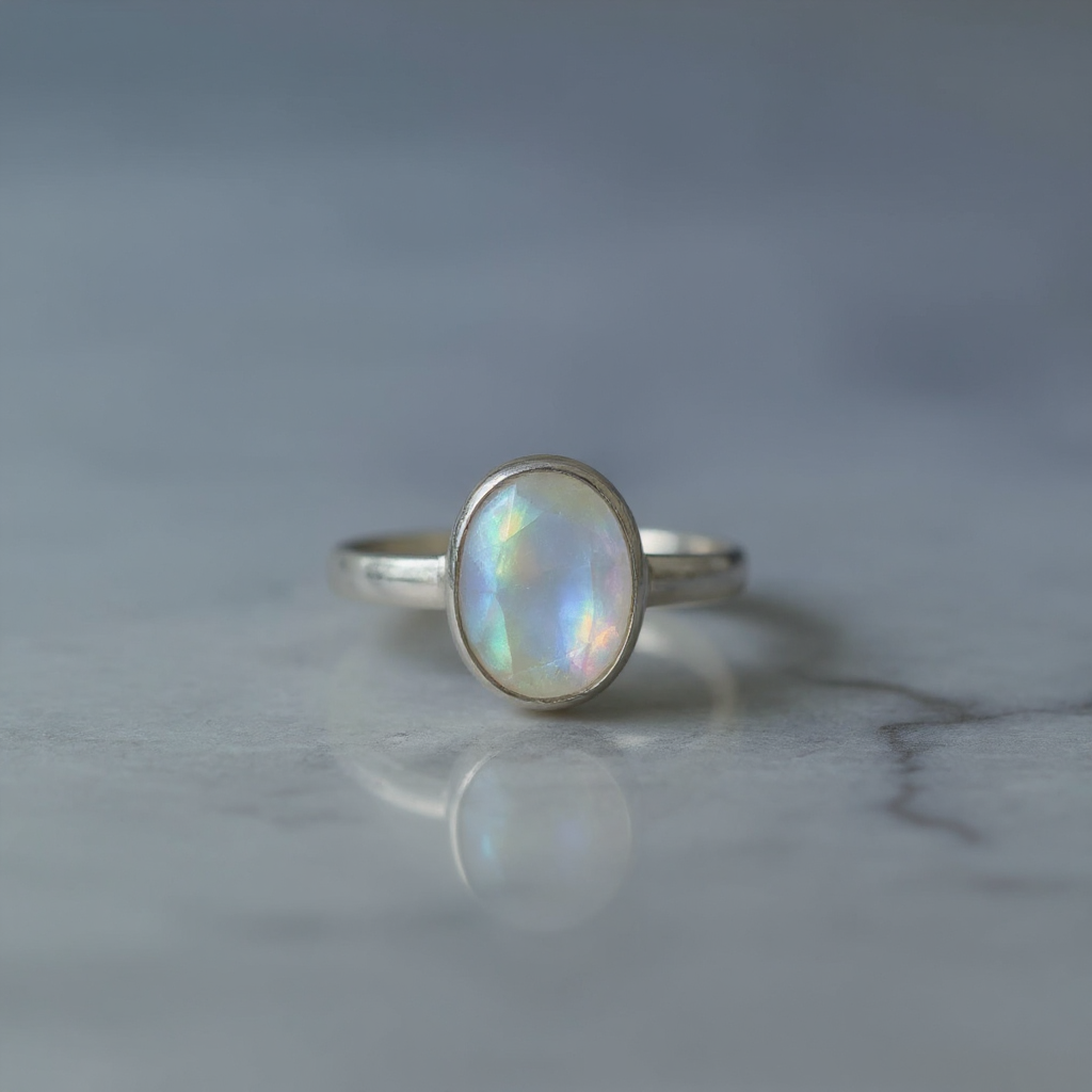 Moonstone Ring – Intuition, Emotional Balance & Feminine Energy