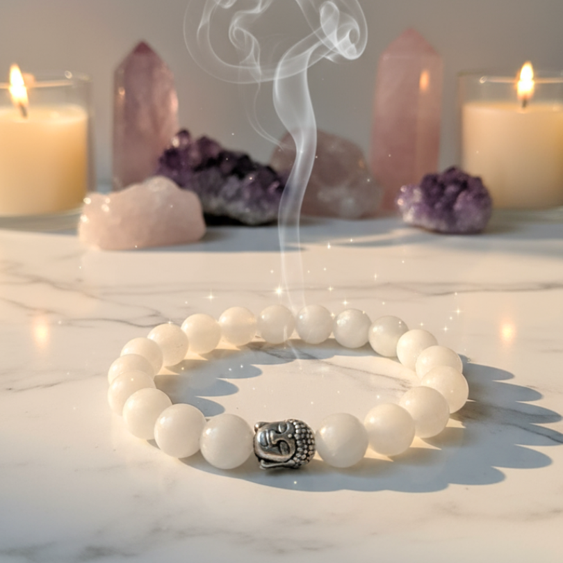 Authentic Moonstone gemstone bracelet for protection and meditation