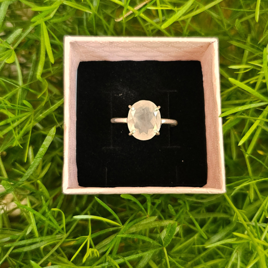 Rose Quartz Diamond Cut Ring For Stimulates Love - Dr. Neeti Kaushik's Shop