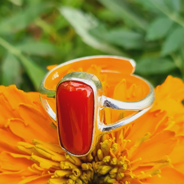 Certified Red Coral Ring To Protects Against