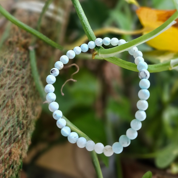 Larimar Bracelet covering 4 upper chakra (6mm) - Dr. Neeti Kaushik's Shop