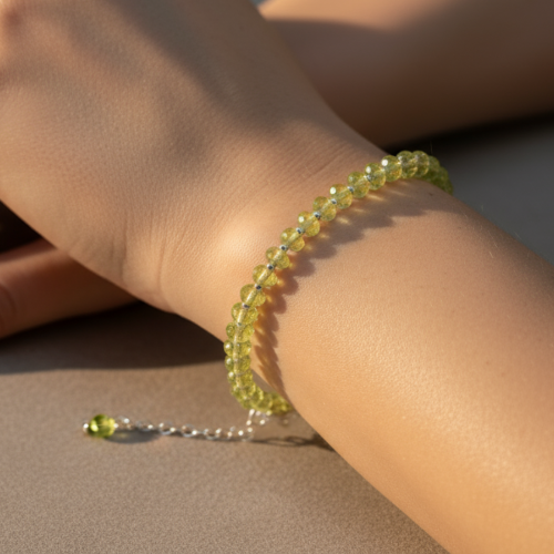 Peridot 925 sterling silver bracelet for abundance and positivity