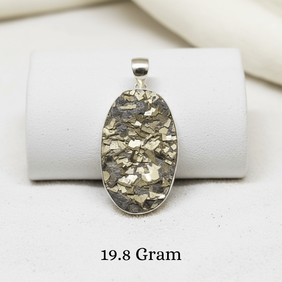 Pyrite pendant for wealth, protection, and abundance
