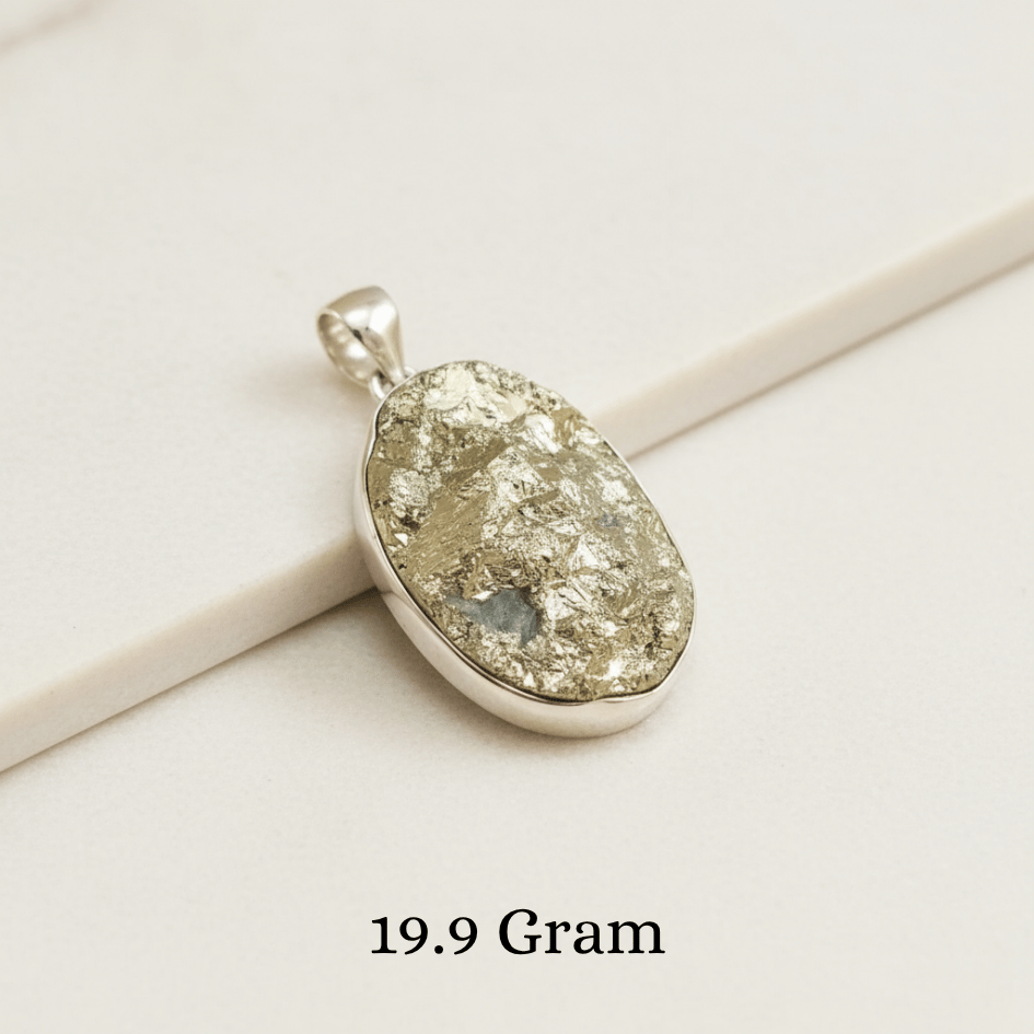 Pyrite pendant for wealth, protection, and abundance