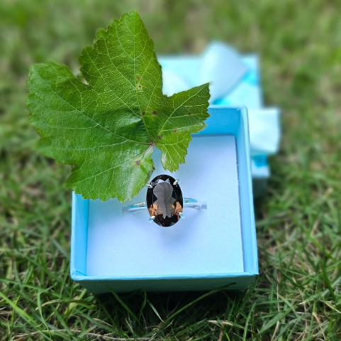 Smoky Quartz Ring For Dispels Negativity - Dr. Neeti Kaushik's Shop