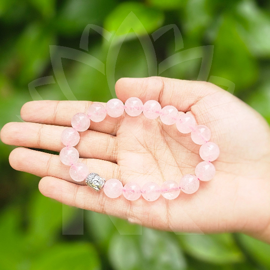 Rose quartz Bracelet For Unconditional Love-(10mm) - Dr. Neeti Kaushik's Shop