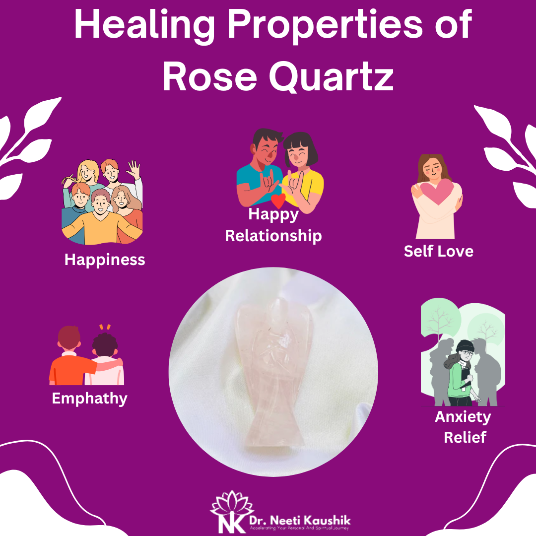 Rose quartz Angel For Unconditional Love (3 Inch) - Dr. Neeti Kaushik's Shop