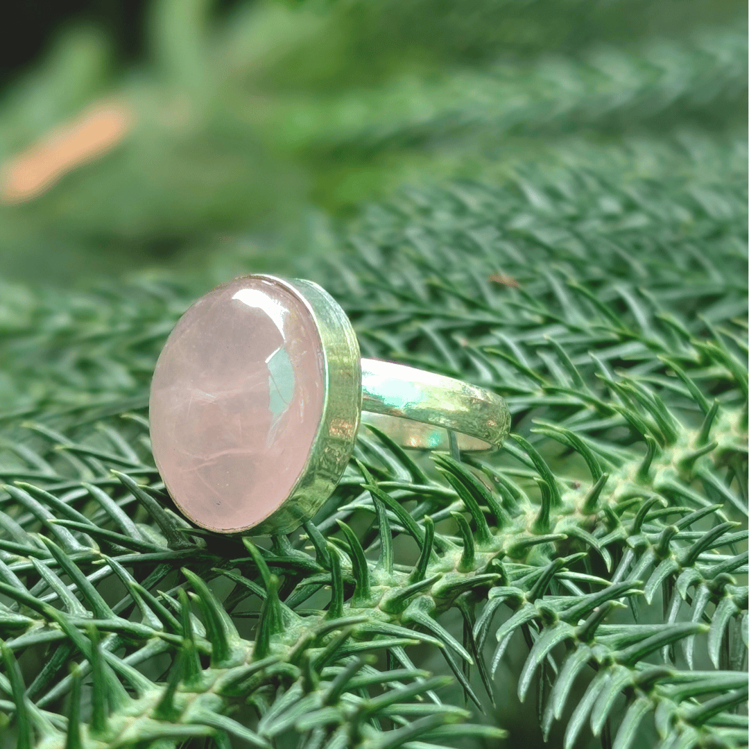 Natural Rose quartz Ring