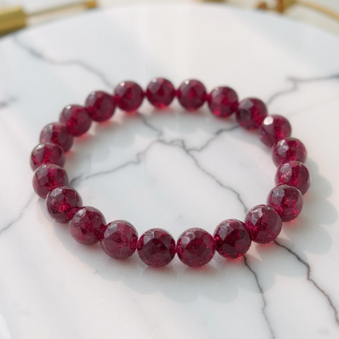Natural Ruby gemstone bracelet for prosperity and energy